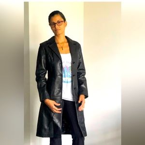 Top Gun Leather Vintage Trench Coat